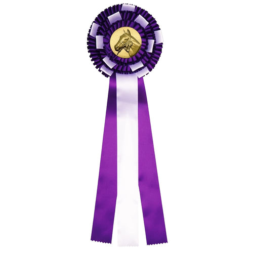 3-Rings Rozet Paardensport - Dierententoonstelling Rozet 2 Ringen Sierlusjes en 3 Linten - R65
