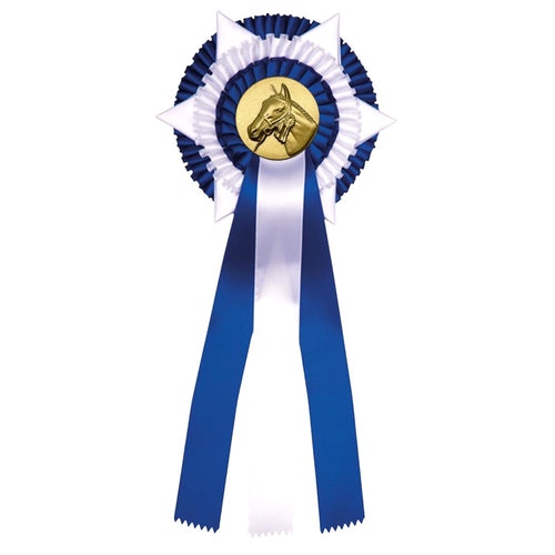 3-Rings Rozet Paardensport - Dierententoonstelling Rozet met Sterren en 3 Linten - R60