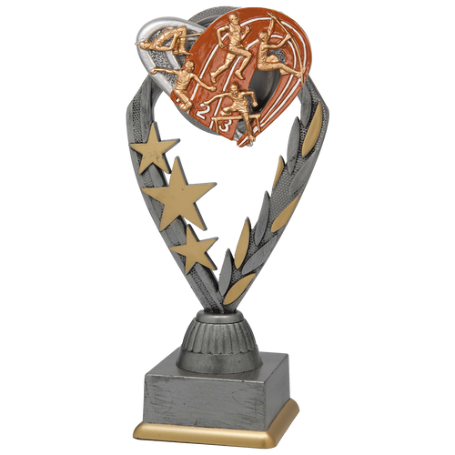 Atletiektrofee - PFS.026 - Antiek Zilver met Kleuraccent