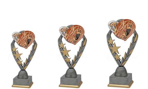Atletiektrofee - PFS.026 - Antiek Zilver met Kleuraccent