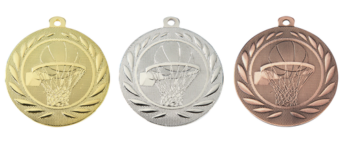 Basketbal Medaille - 50 mm - DI5000.M - Goud, Zilver en Brons