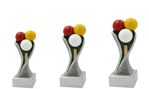 Biljart Trofee - FG4101-FG4103 - Antiek Zilver met Kleuraccent
