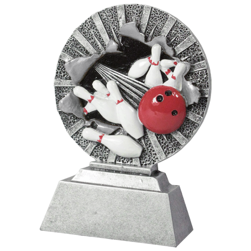 Bowling Prijs - RE.071 - Antiek Zilver met Kleuraccent