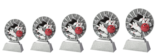 Bowling Prijs - RE.071 - Antiek Zilver met Kleuraccent