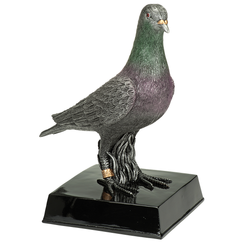 Duivensport Prijs - RE.111 - Antiek Zilver met Kleuraccent
