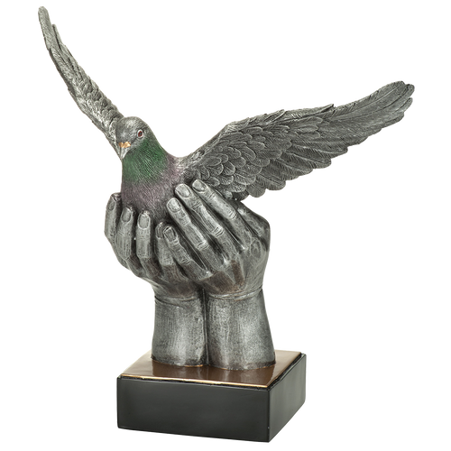 Duivensport Prijs - RE.112 - Antiek Zilver met Kleuraccent