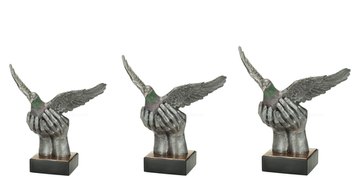 Duivensport Prijs - RE.112 - Antiek Zilver met Kleuraccent