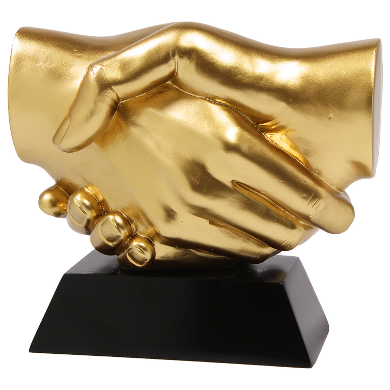 Felicitatie Trofee Handenschudden - FG510 - Goud