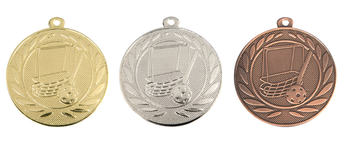 Floorball Medaille - 50 mm - DI5000.W - Goud, Zilver en Brons