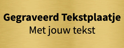 Gegraveerd Tekstplaatje - Wisselbekerplaatje in Flexibel Formaat - LP1 - Goud, Zilver en Brons