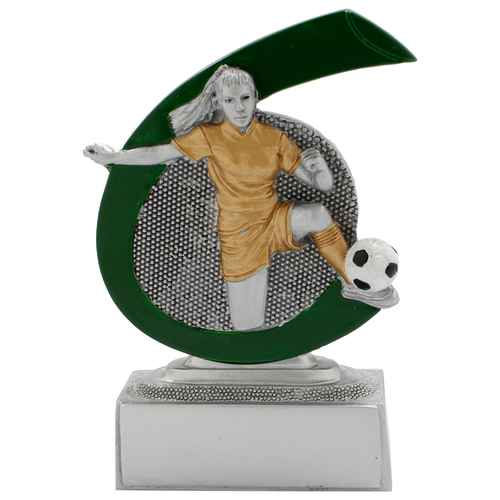 Giethars Damesvoetbalprijsje - FG268 - Antiek Zilver met Kleuraccent