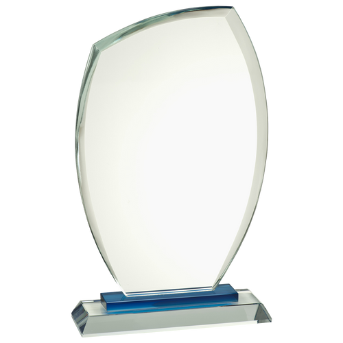 Glazen Award Met Blauw Detail In Geschenkdoos - GL.029