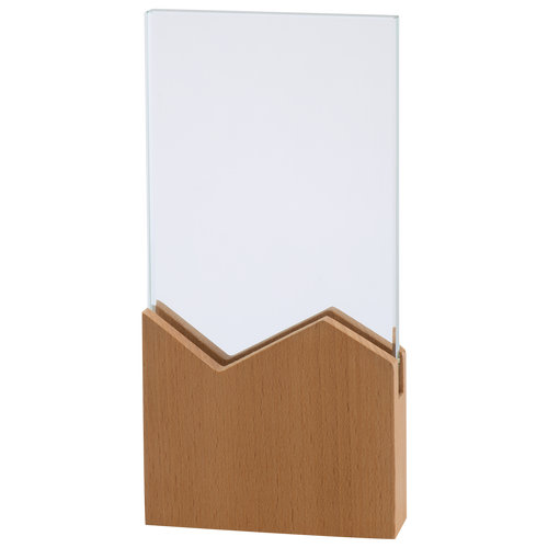 Glazen Award met Houten Accent in Geschenkdoos - W801-W803