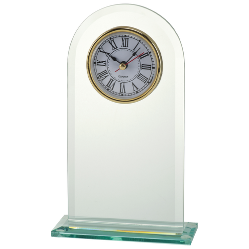 Glazen Award met Klok - W540
