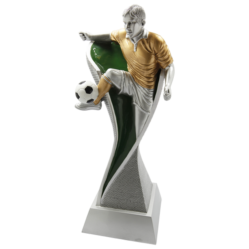 Grote Voetbal Trofee FG4020 - Zilver met Kleuraccent