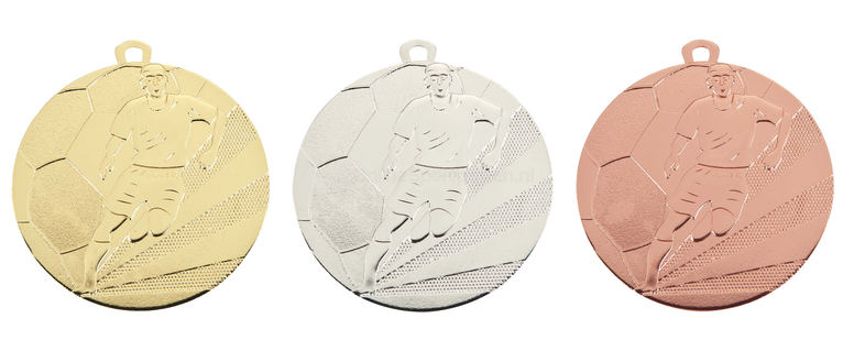 Grote Voetbalmedaille - 70 mm - D118A - Goud, Zilver en Brons