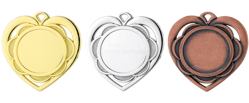 Hart Medaille - 50mm - D87 - Goud, Zilver en Brons