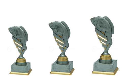 Hengelsporttrofee - SS1832 - Antiek Zilver / Goud