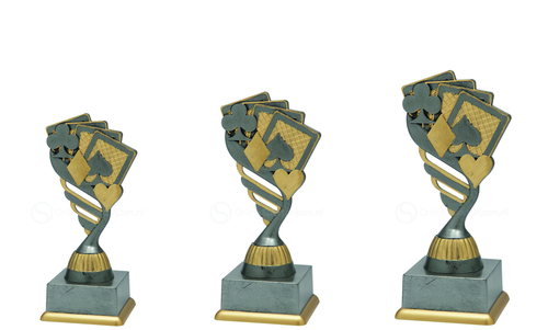 Kaartspeltrofee - SS1822 - Antiek Zilver / Goud