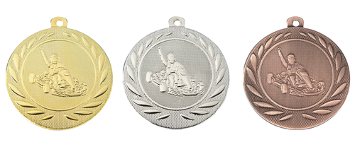 Karting Medaille - 50 mm - DI5000.J - Goud, Zilver en Brons