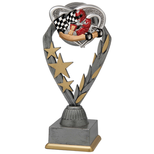 Kartingtrofee - PFS.029 - Antiek Zilver met Kleuraccent