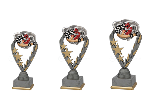Kartingtrofee - PFS.029 - Antiek Zilver met Kleuraccent