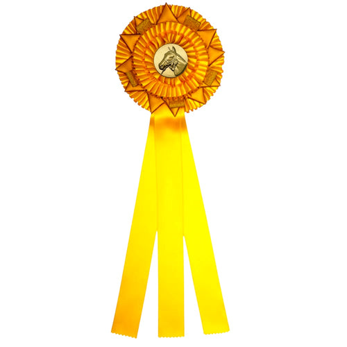 3-Rings Goud - Zilver - Brons Rozet Paardensport - Dierententoonstelling Rozet met Ster en Sierlusjes - R80