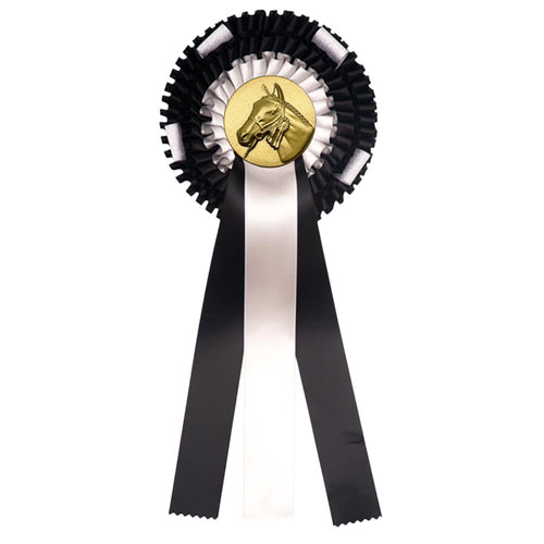 3-Rings Rozet Paardensport - Dierententoonstelling Rozet Met Sierlusjes En 3 Linten - R45