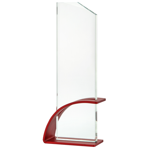 Luxe Glas Award met Gekleurd Metalen Detail in Geschenkdoos - W585