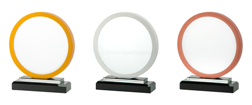 Luxe Glas Award met Metalen Plaatsingkleur Detail in Geschenkdoos - W575