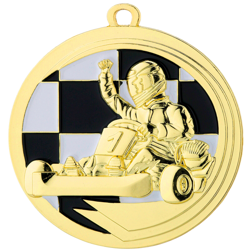 Luxe Karting Medaille - 50 mm - D39 - Goud, Zilver en Brons