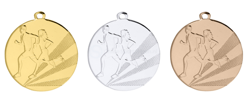 Medaille Atletiek - 50 mm - D112B - Goud, Zilver en Brons