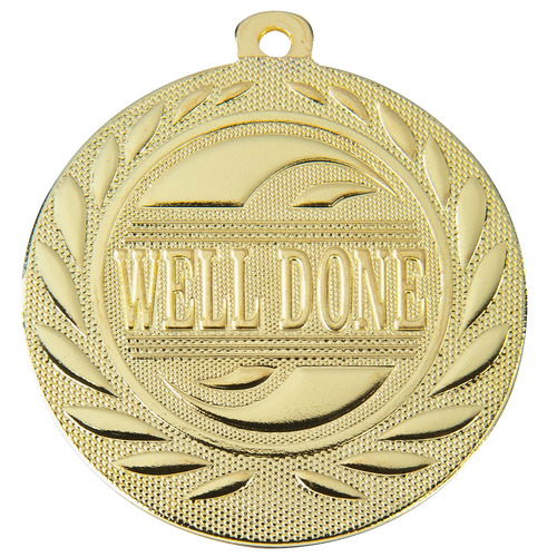 Medaille Well Done - Pluim Medaille - 50 mm - DI5000.T - Goud, Zilver en Brons