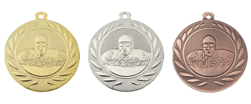 Medaille Zwemmen - 50 mm - DI5000.H - Goud, Zilver en Brons