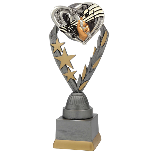Muziektrofee - PFS.008 - Antiek Zilver met Kleuraccent