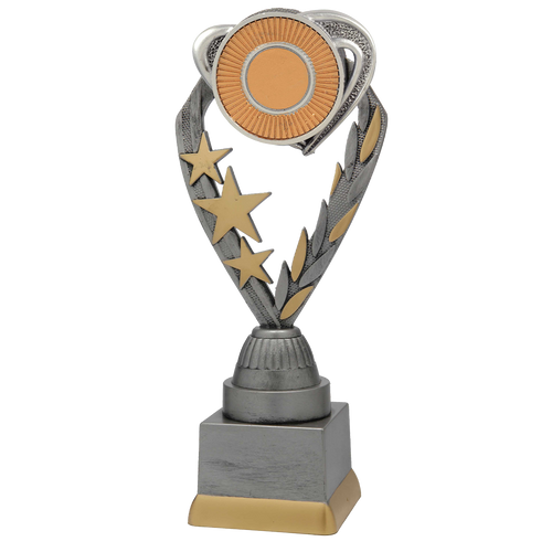 Neutrale Sporttrofee - PFS.002 - Antiek Zilver met Kleuraccent
