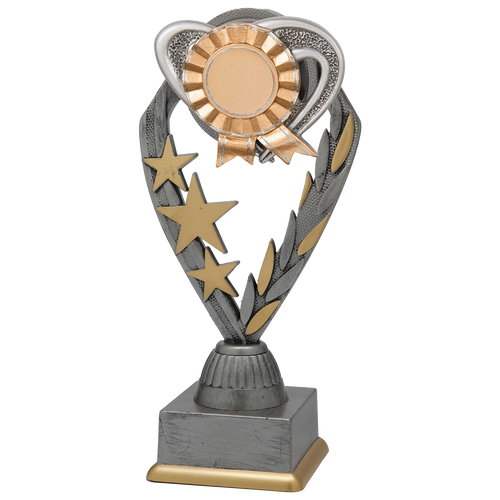 Neutrale Trofee met Rozet - PFS.019 - Antiek Zilver met Kleuraccent