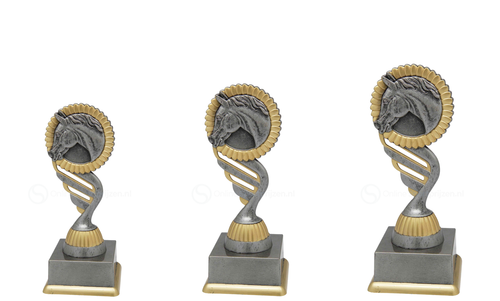 Paardensporttrofee - SS1728 - Antiek Zilver / Goud