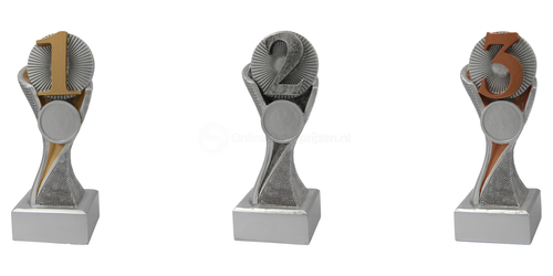 Plaatsingsprijs Beeldje - FG4041-FG4043 - Antiek Zilver met Kleuraccent