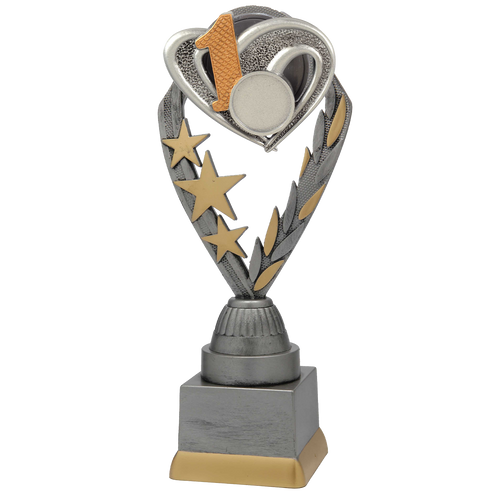 Plaatsingtrofee voor 1e, 2e en 3e Prijs - PFS.001 - Antiek Zilver met Kleuraccent