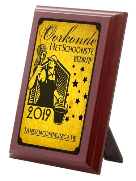 Plaquette met Standaard en Full Colour Print - WB30