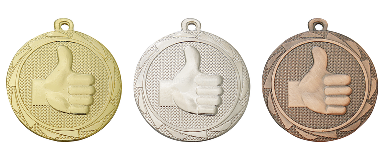 Pluim Medaille - 45 mm - BS.ME108 - Goud, Zilver en Brons