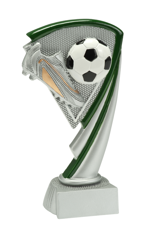Voetbaltrofee - RE050 - Antiek Zilver met Kleuraccent