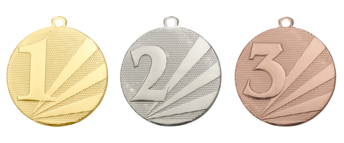 Ranking Medaille - 50 mm - D112EFG - Goud, Zilver en Brons
