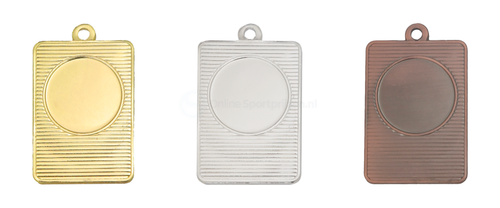 Rechthoekige Medaille - 50 mm - D119 - Goud, Zilver en Brons
