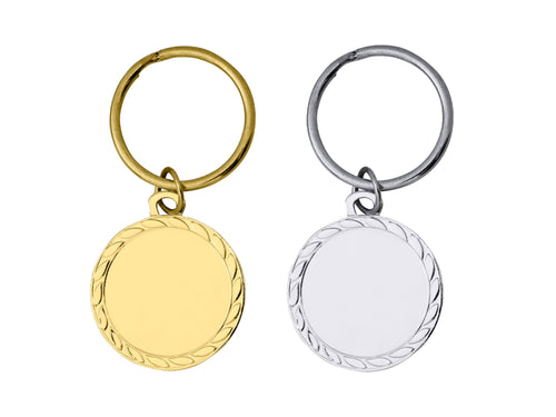 Sleutelhanger Medaille - 32 mm - DI3203 - Goud en Zilver