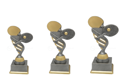 Tafeltennistrofee - SS1737 - Antiek Zilver / Goud