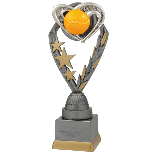 Tennistrofee - PFS.013 - Antiek Zilver met Kleuraccent