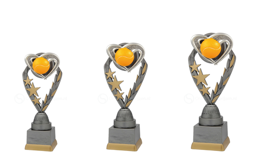 Tennistrofee - PFS.013 - Antiek Zilver met Kleuraccent
