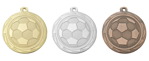 Voetbal Medaille - 45 mm - BS.ME105 - Goud, Zilver en Brons